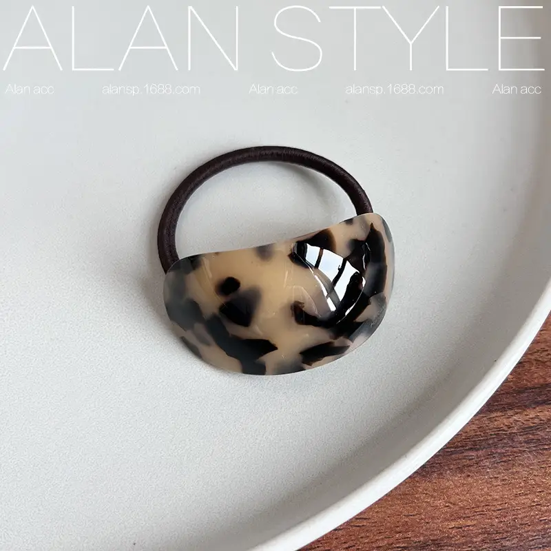 Korean Oval Acetic Acid Hair Rings for Women - Image 5