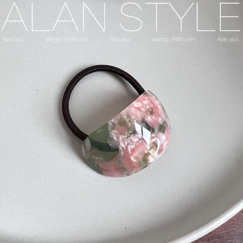 Korean Oval Acetic Acid Hair Rings for Women - Image 6