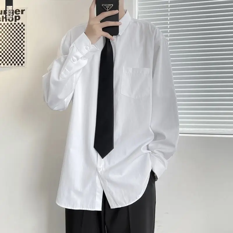 Men White Shirt with Black Tie & Shorts Set - Image 5