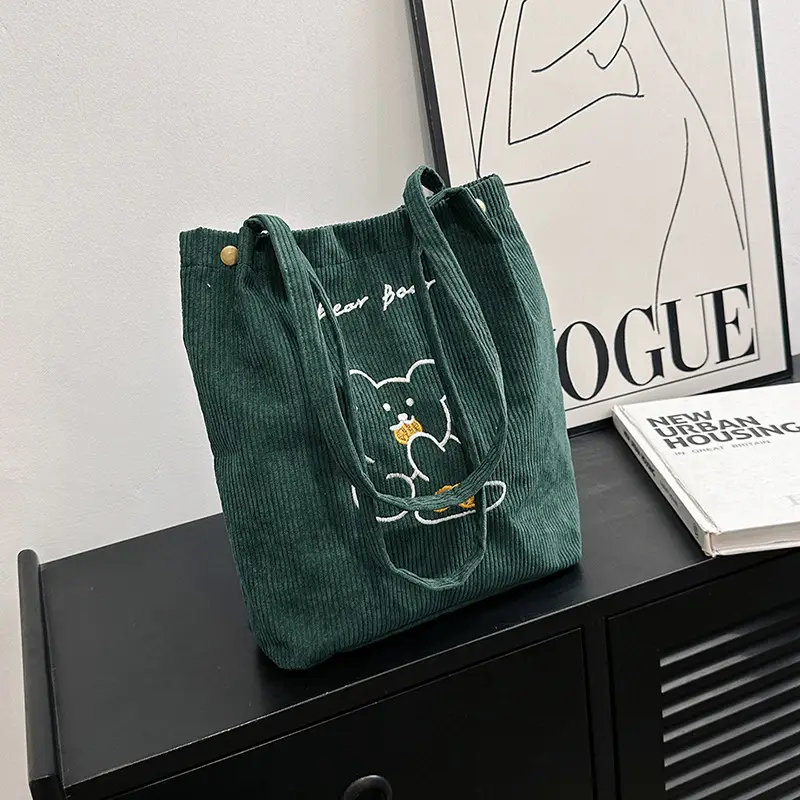 Green Embroidered Bear Handbag for Women - Image 13