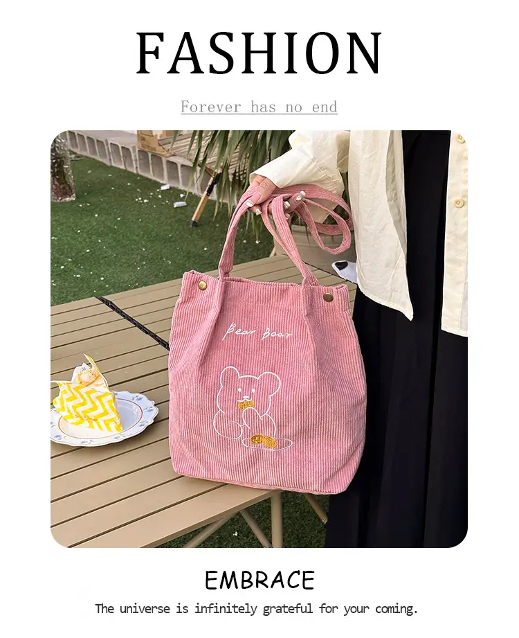 Green Embroidered Bear Handbag for Women — feature 1