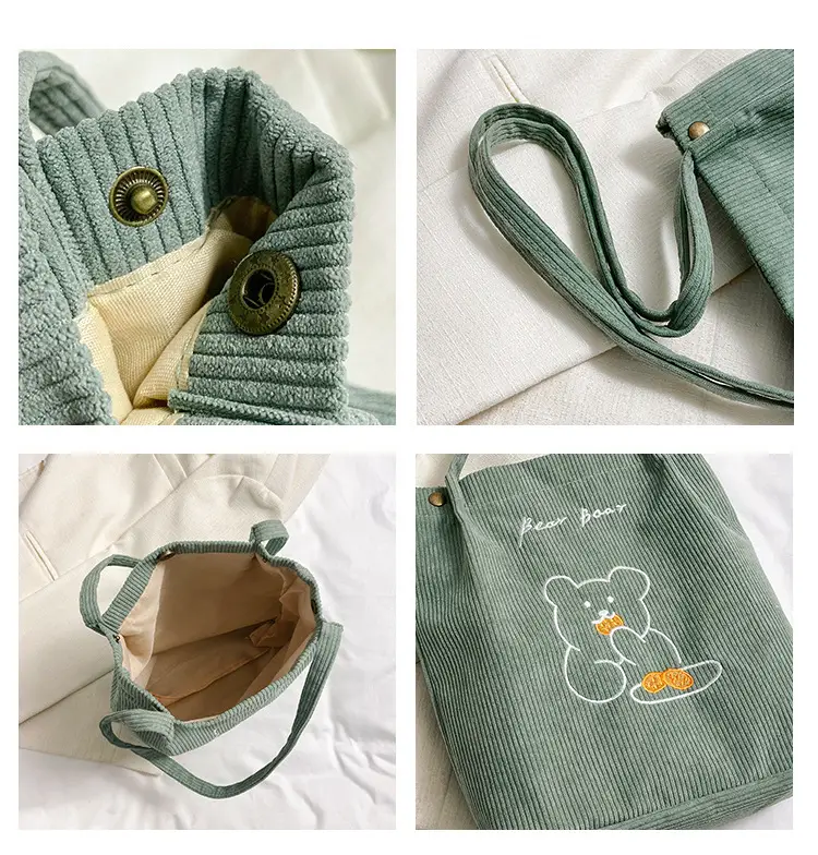 Green Embroidered Bear Handbag for Women — feature 11