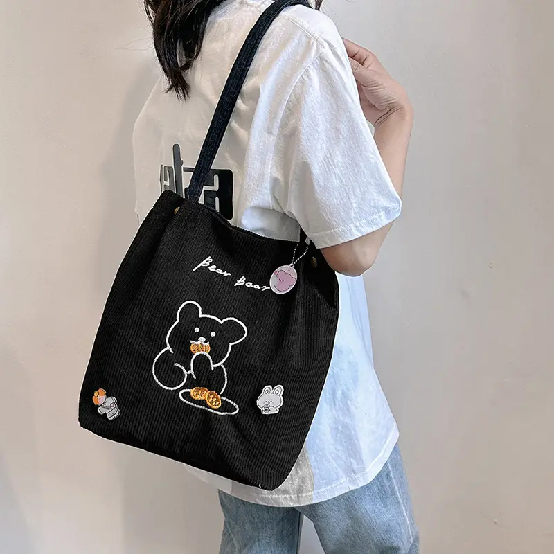 Green Embroidered Bear Handbag for Women - Image 2