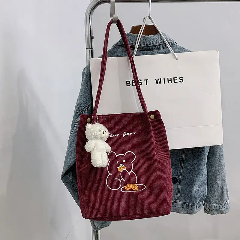 Green Embroidered Bear Handbag for Women - Image 8