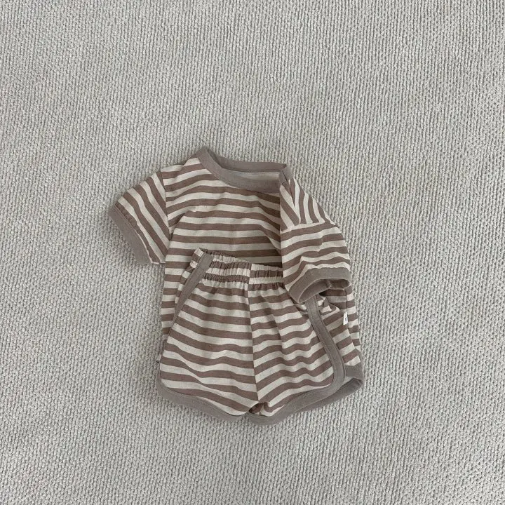 Korean Style Striped Polka Dot Cotton Baby Shorts Set — feature 4