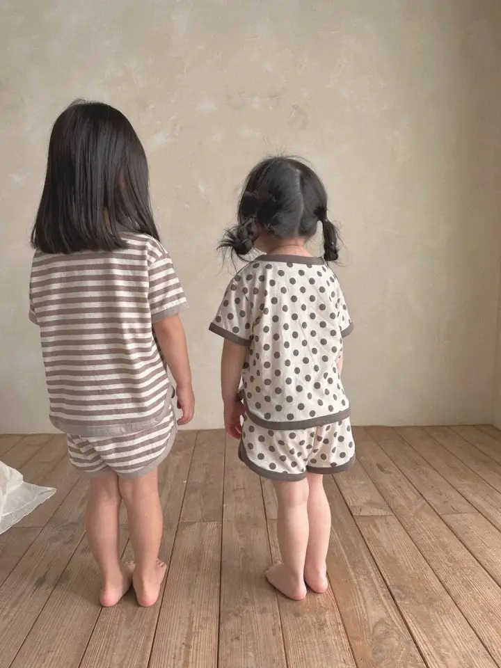 Korean Style Striped Polka Dot Cotton Baby Shorts Set — feature 8