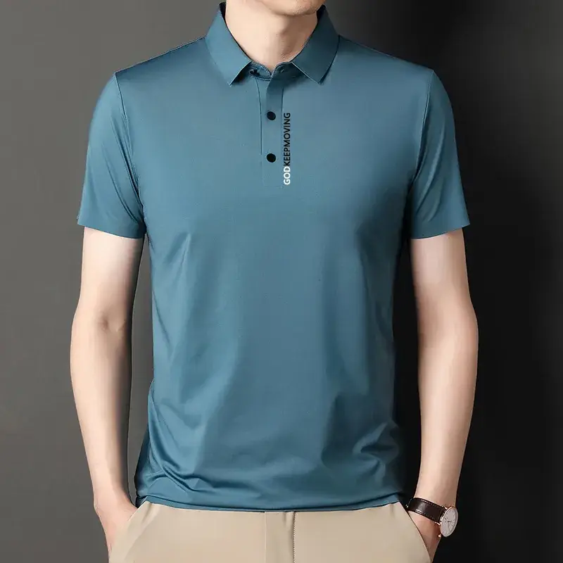 Men's Maroon Short-Sleeve Polo T-Shirt - Image 2