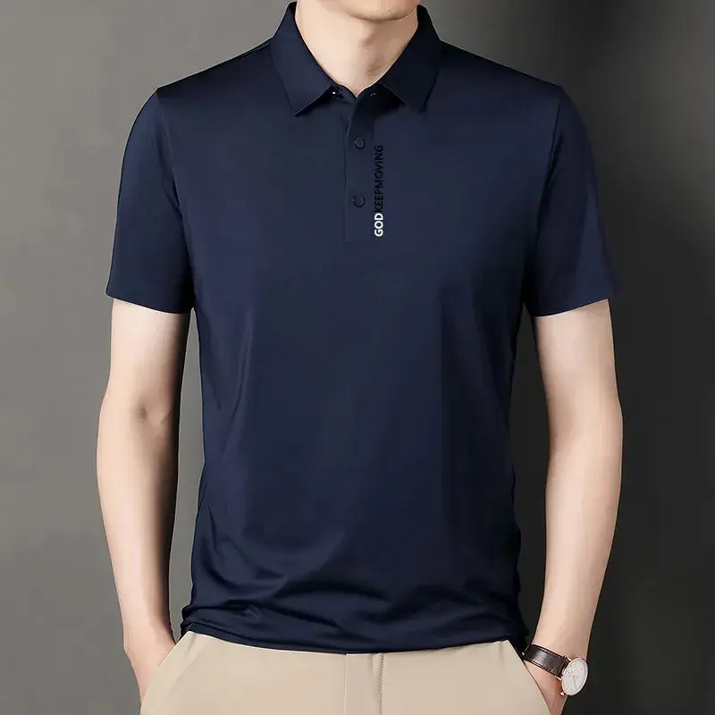 Men's Maroon Short-Sleeve Polo T-Shirt - Image 9