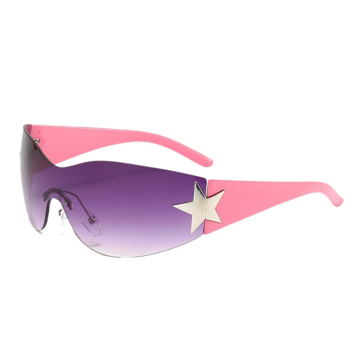Cross-border European American Hot Wrapped PC Star Sunglasses Lightweight One-Piece