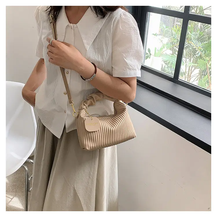 Vintage Pleated Shoulder Bag Women 2023 Korean Style — feature 17