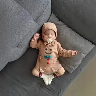 White Printed Bear Flower Baby Crawling Jumpsuit for Kids — feature 27
