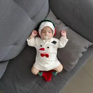 White Printed Bear Flower Baby Crawling Jumpsuit for Kids — feature 29