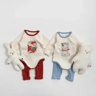 White Printed Bear Flower Baby Crawling Jumpsuit for Kids — feature 9