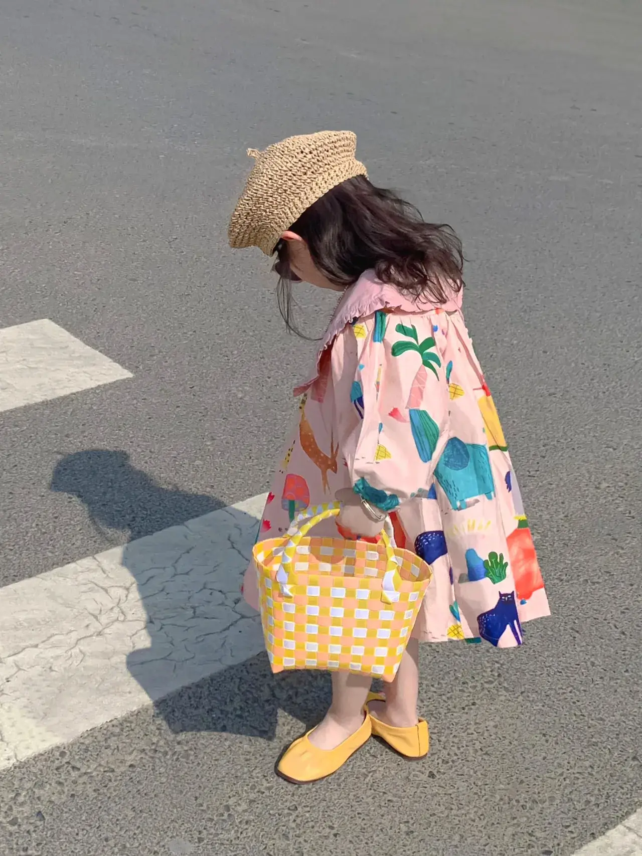 2023 Spring Girl's Cartoon Print Lantern Sleeve Dress - Image 5