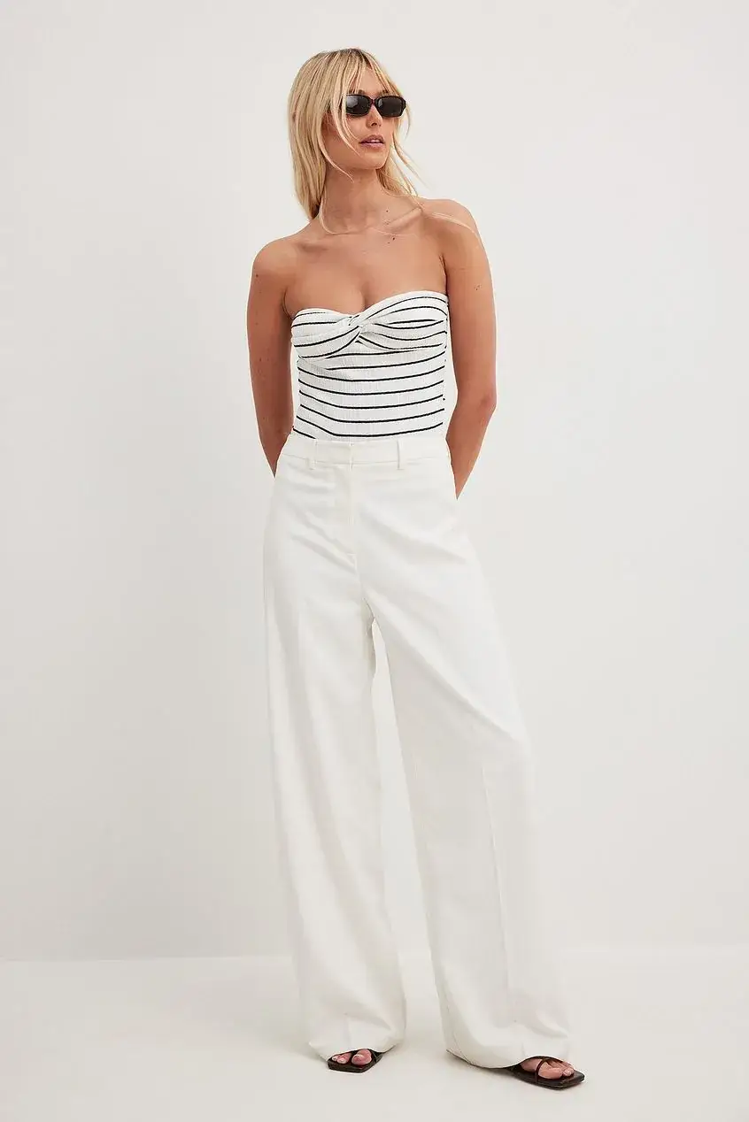 Women's Striped Cotton Chest Wrap Vest 2023