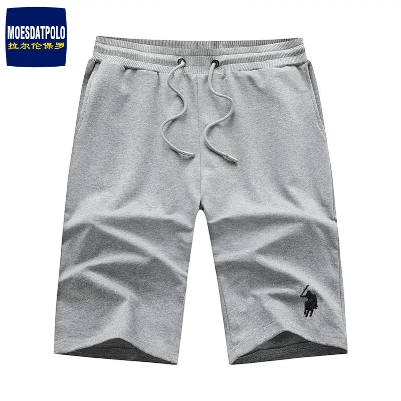 Men Black Elastic Waist Shorts Summer Loose Straight