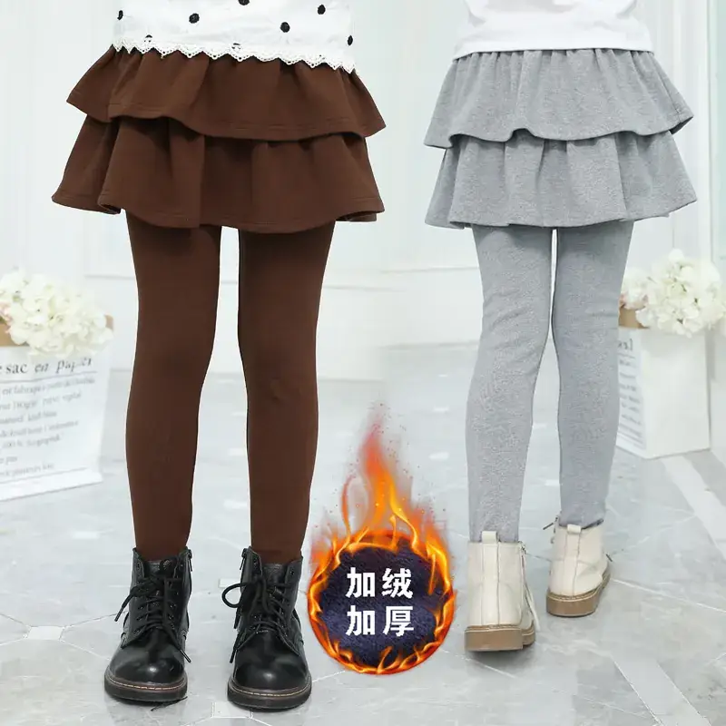 Girls Fleece Leggings Pink Grey Slim Fit 2025 - Image 13