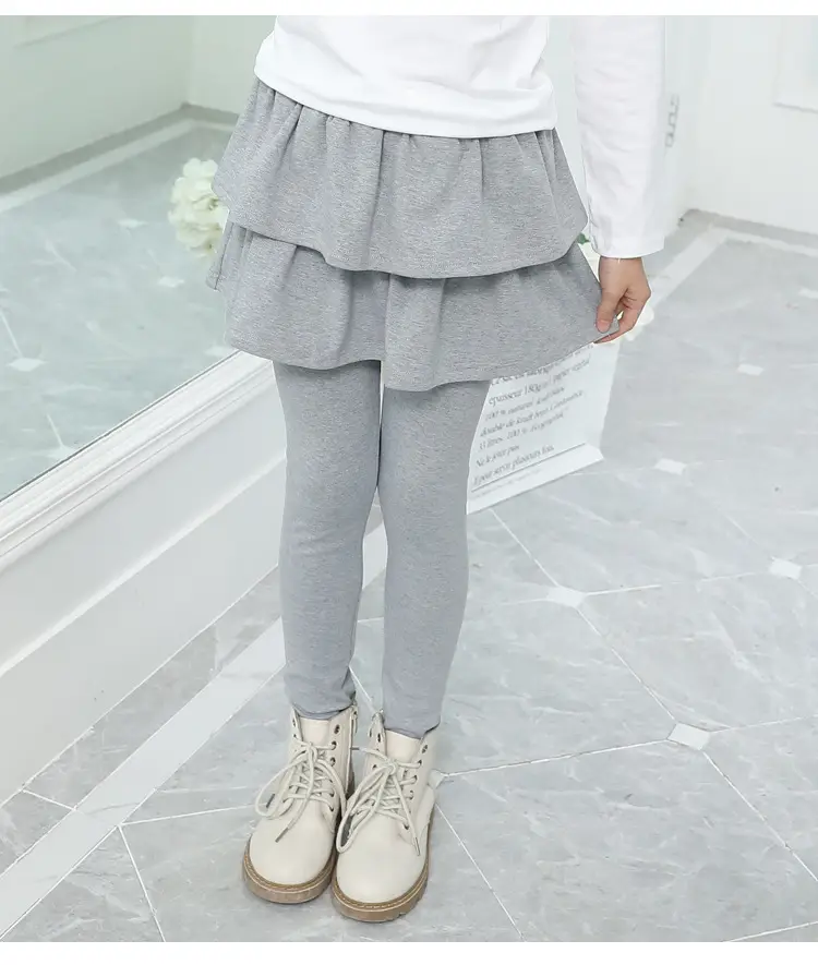 Girls Fleece Leggings Pink Grey Slim Fit 2025 — feature 9