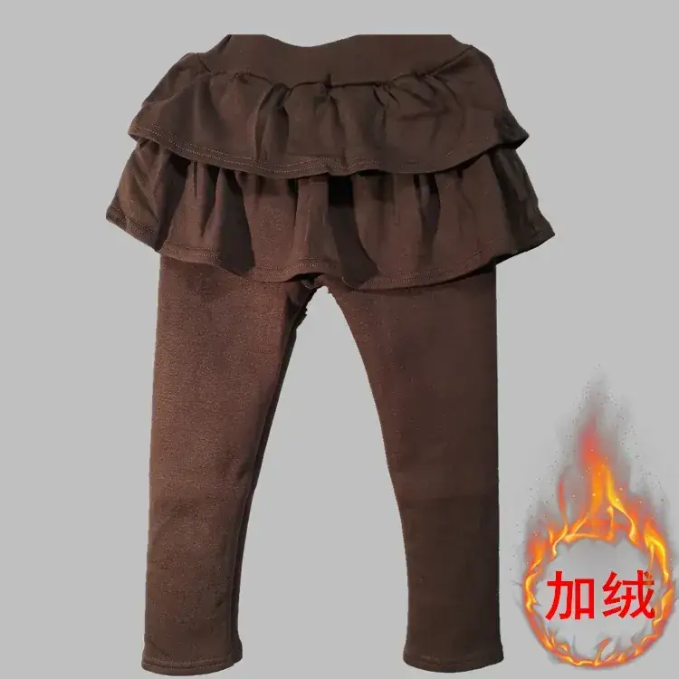 Girls Fleece Leggings Pink Grey Slim Fit 2025 - Image 2