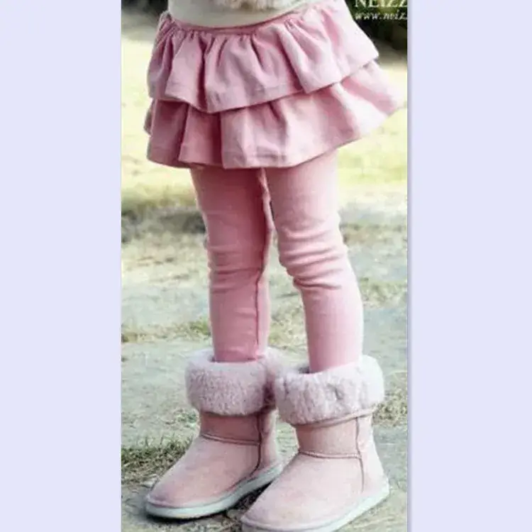 Girls Fleece Leggings Pink Grey Slim Fit 2025 - Image 8