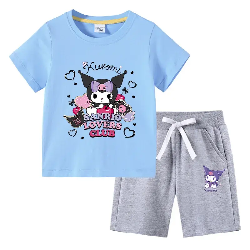 2023 Kids T-Shirt & Pants Set Blue Gray Kurta Pants - Image 6