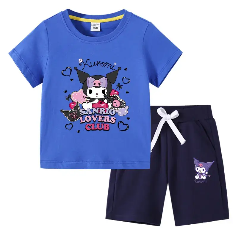 2023 Kids T-Shirt & Pants Set Blue Gray Kurta Pants - Image 3