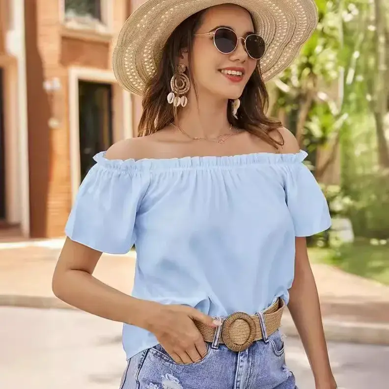 Off-Shoulder Red Ruffled Women's Top 2024 - Image 9