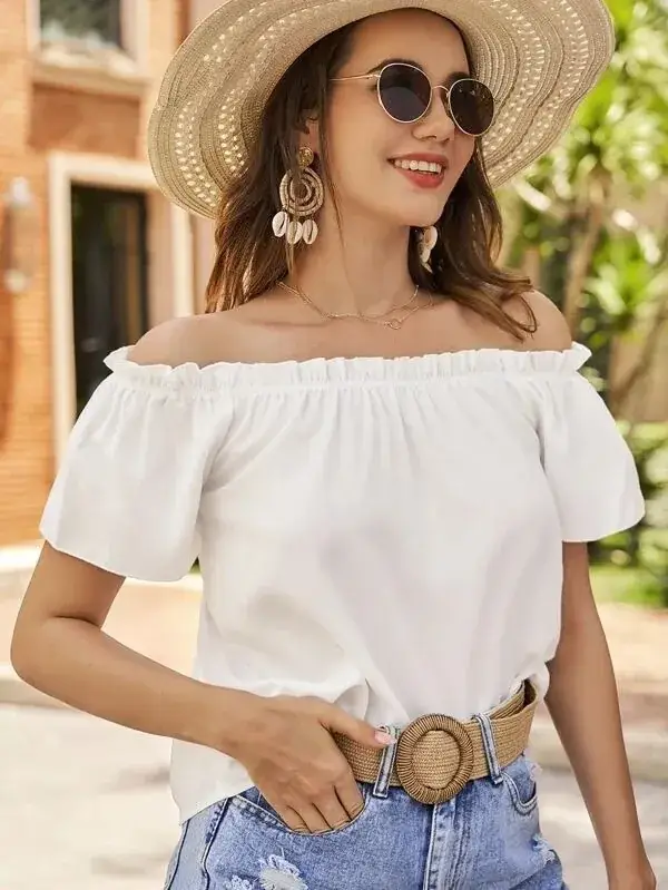 Off-Shoulder Red Ruffled Women's Top 2024 - Image 4