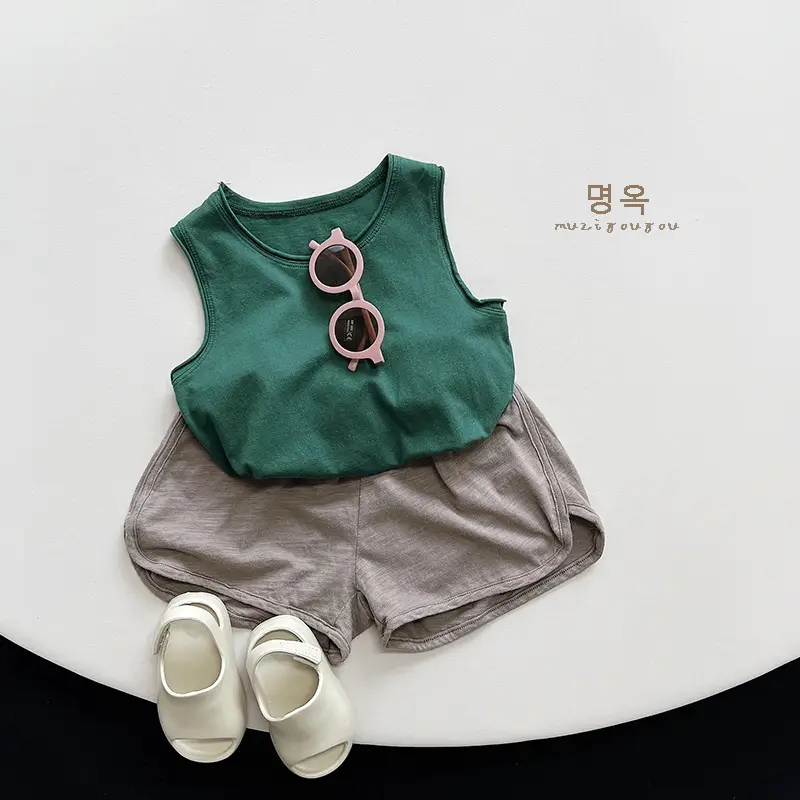 Green Cotton Boys Shorts Summer New Arrival — feature 20