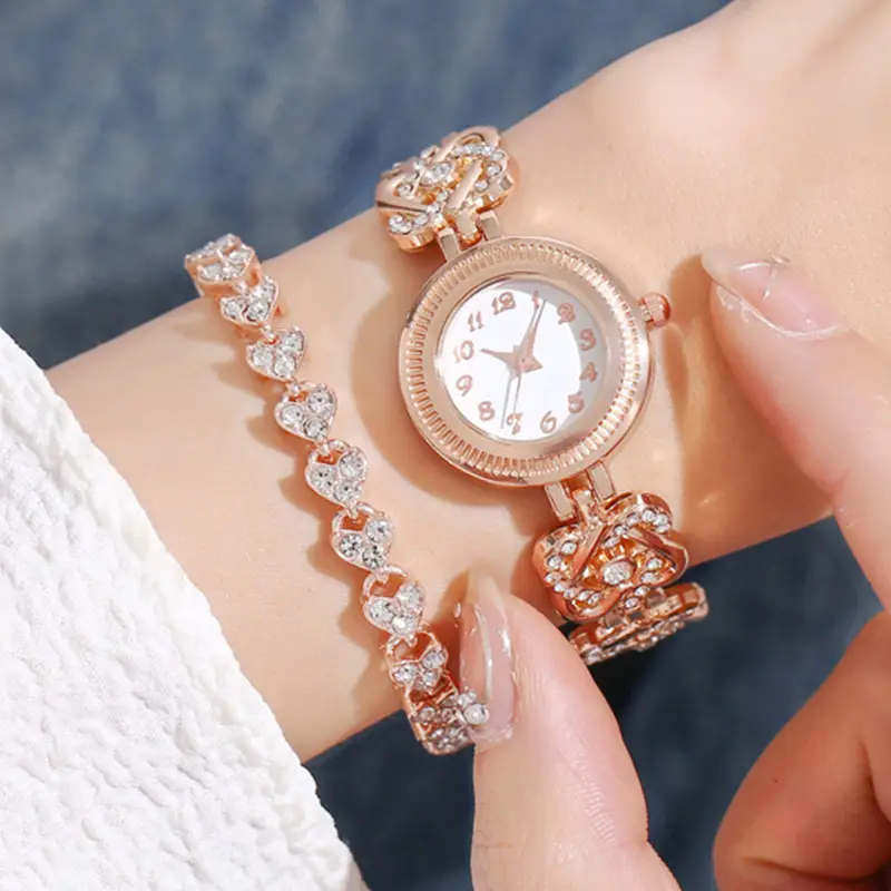 Couple Diamond Watch Set Pink Box - Image 24