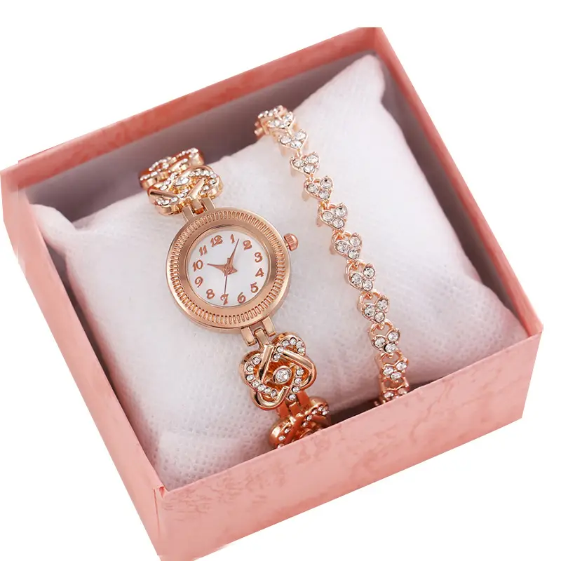 Couple Diamond Watch Set Pink Box - Image 25