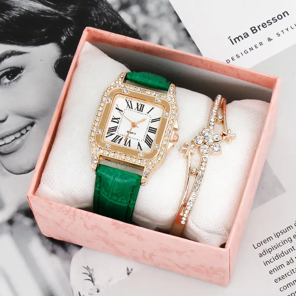 Couple Diamond Watch Set Pink Box - Image 15