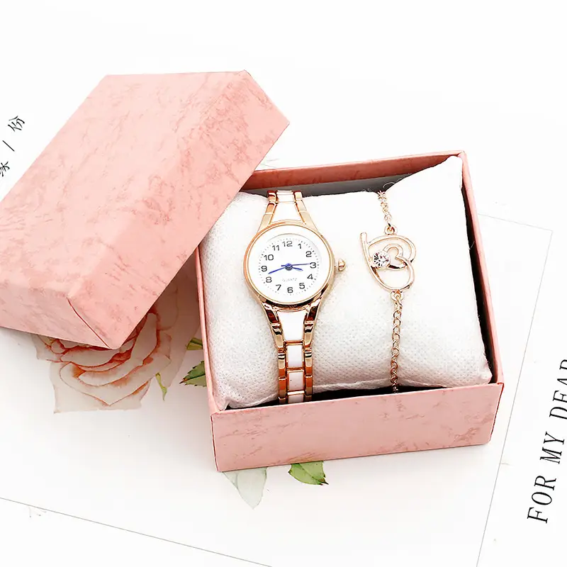 Couple Diamond Watch Set Pink Box - Image 16
