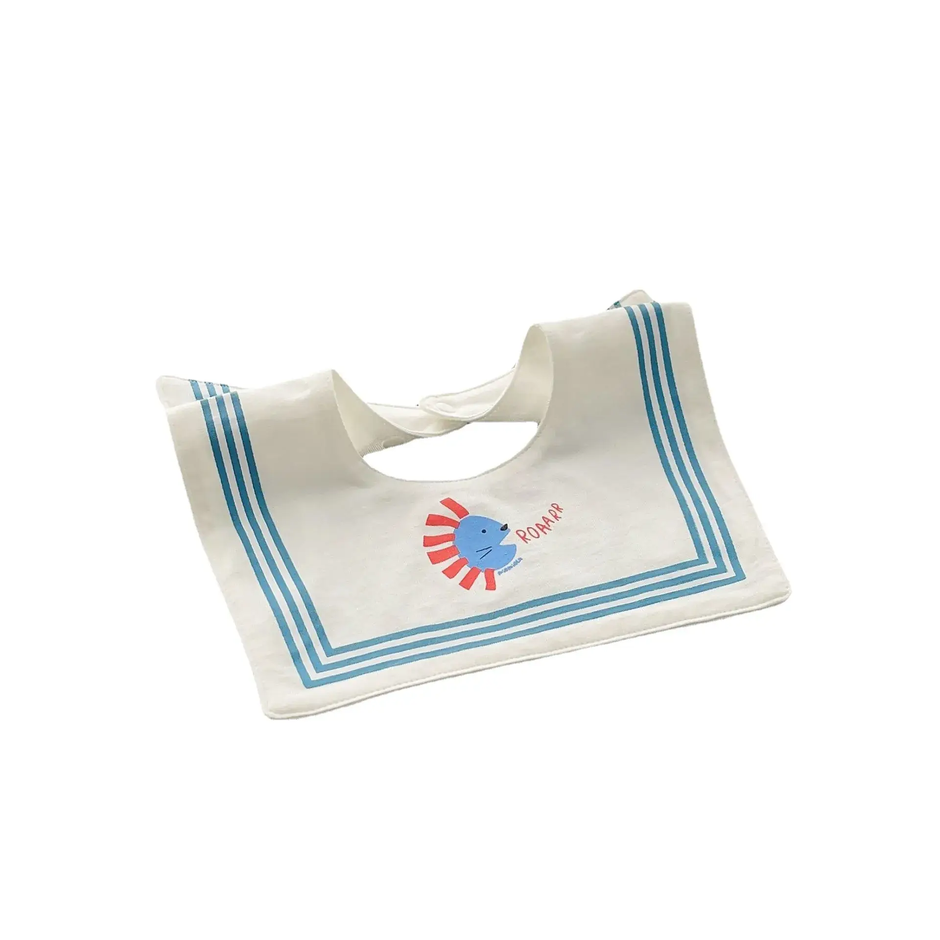 Yellow Cotton Baby Bib with Buttons - Image 11