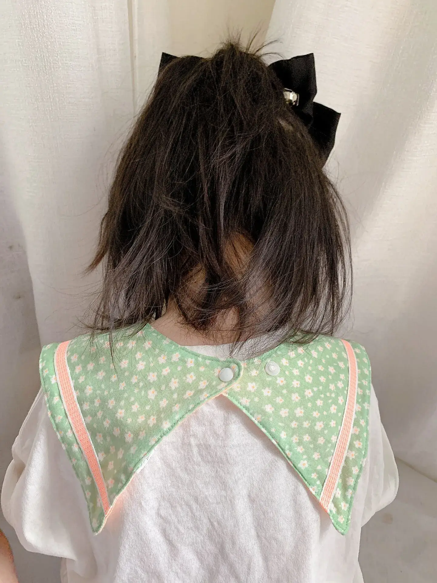 Yellow Cotton Baby Bib with Buttons — feature 12