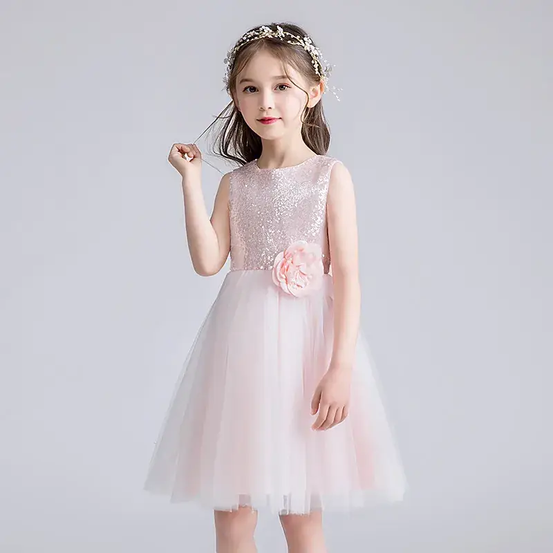 Kids Chorus Dress Primary School Girls White Tulle Skirt Bow Tie - Image 2