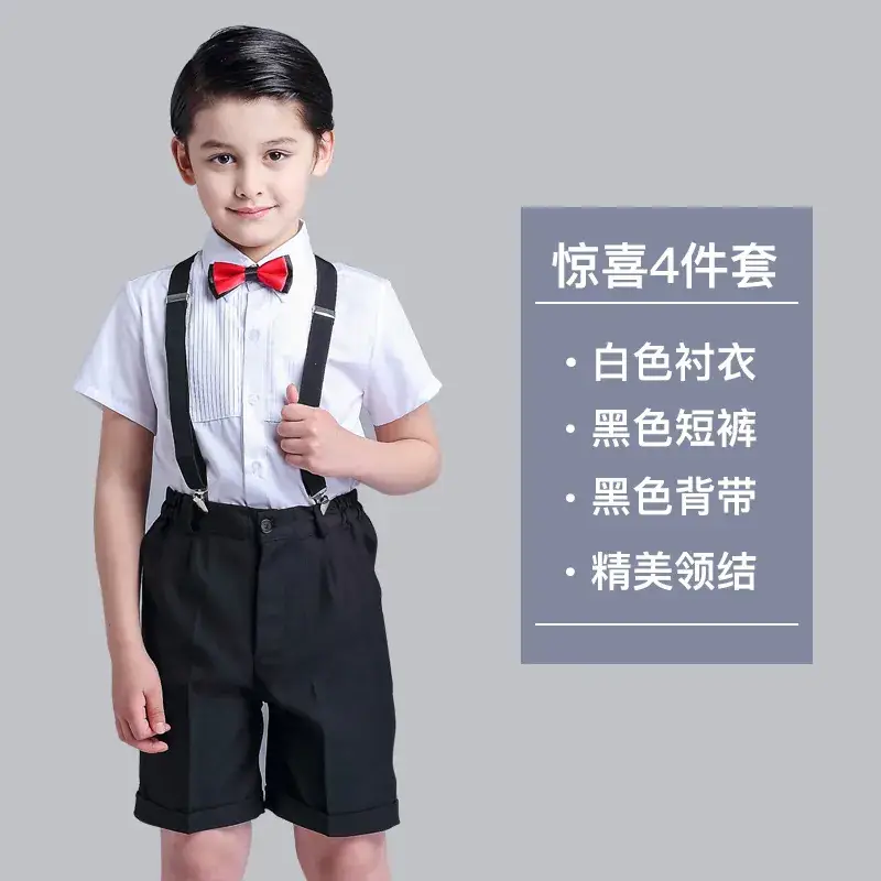 Kids Chorus Dress Primary School Girls White Tulle Skirt Bow Tie - Image 5
