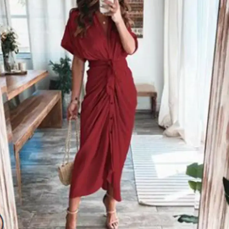 Green Printed Long Skirt Shirt for Women 2025 - Image 11