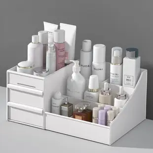 White Makeup & Skincare Storage Box with 2 Drawers — feature 3
