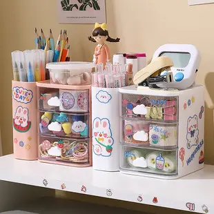 White Makeup & Skincare Storage Box with 2 Drawers — feature 4