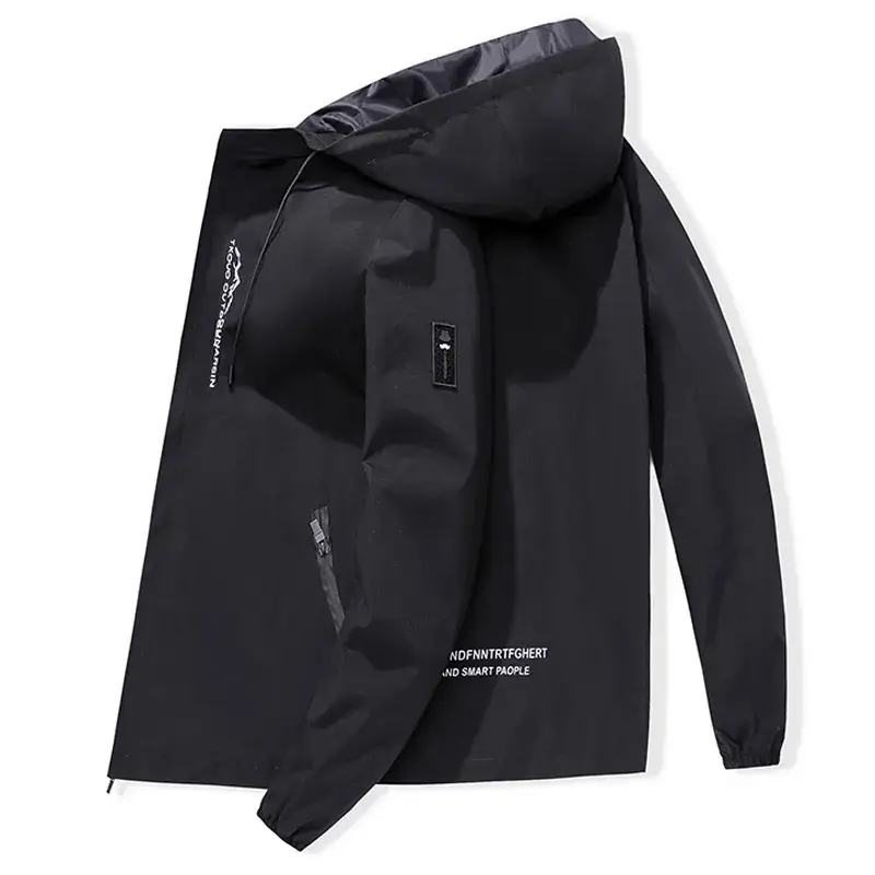 Men's Black Hooded Hoodie Spring Autumn 2023 - Image 7