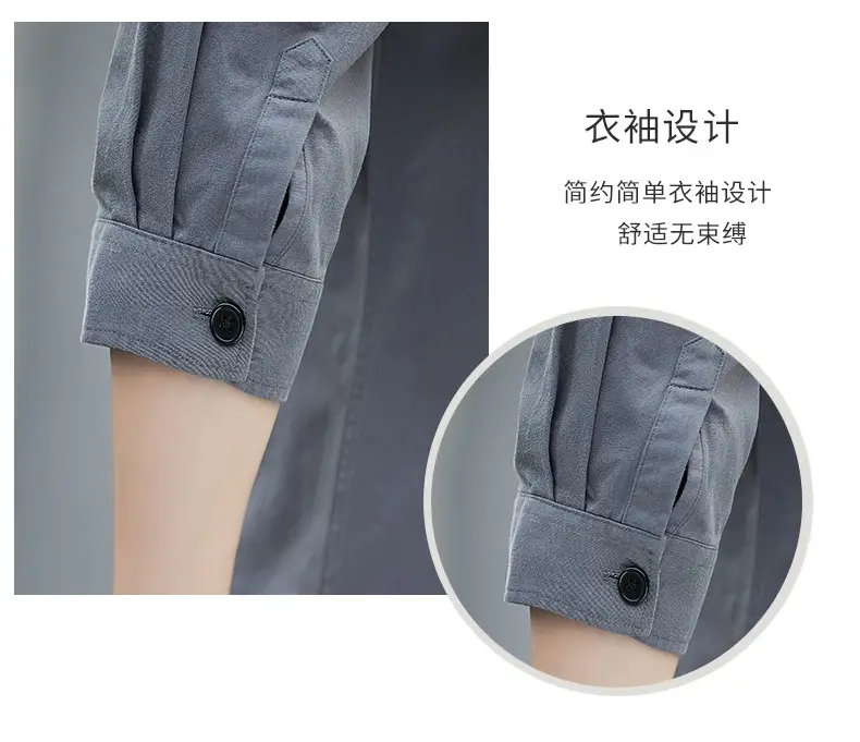 Men Grey Seven-Sleeve Casual Shirt Seven-Piece — feature 11