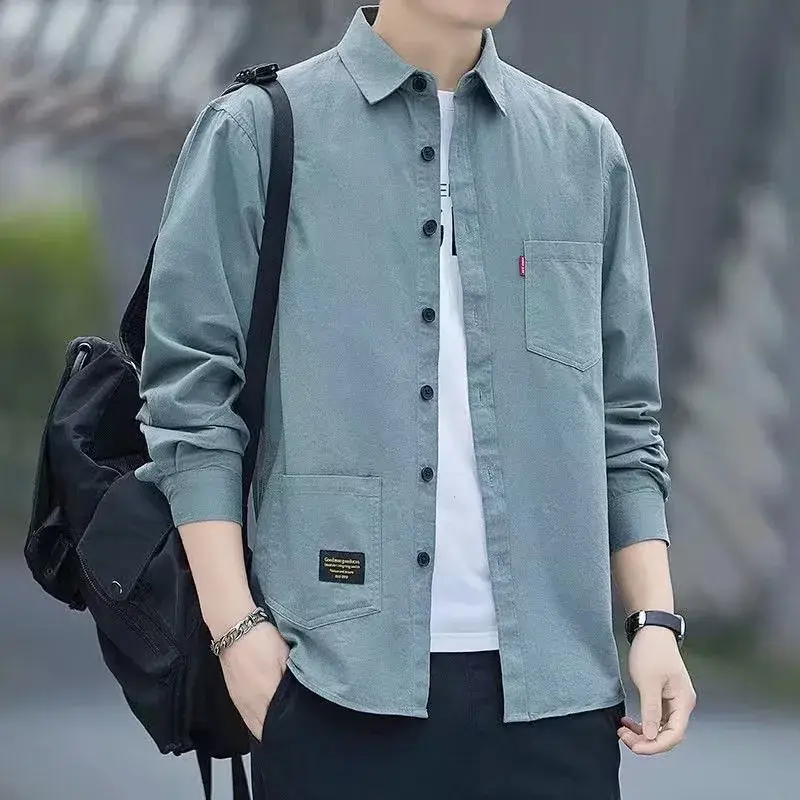 Men Grey Seven-Sleeve Casual Shirt Seven-Piece - Image 2
