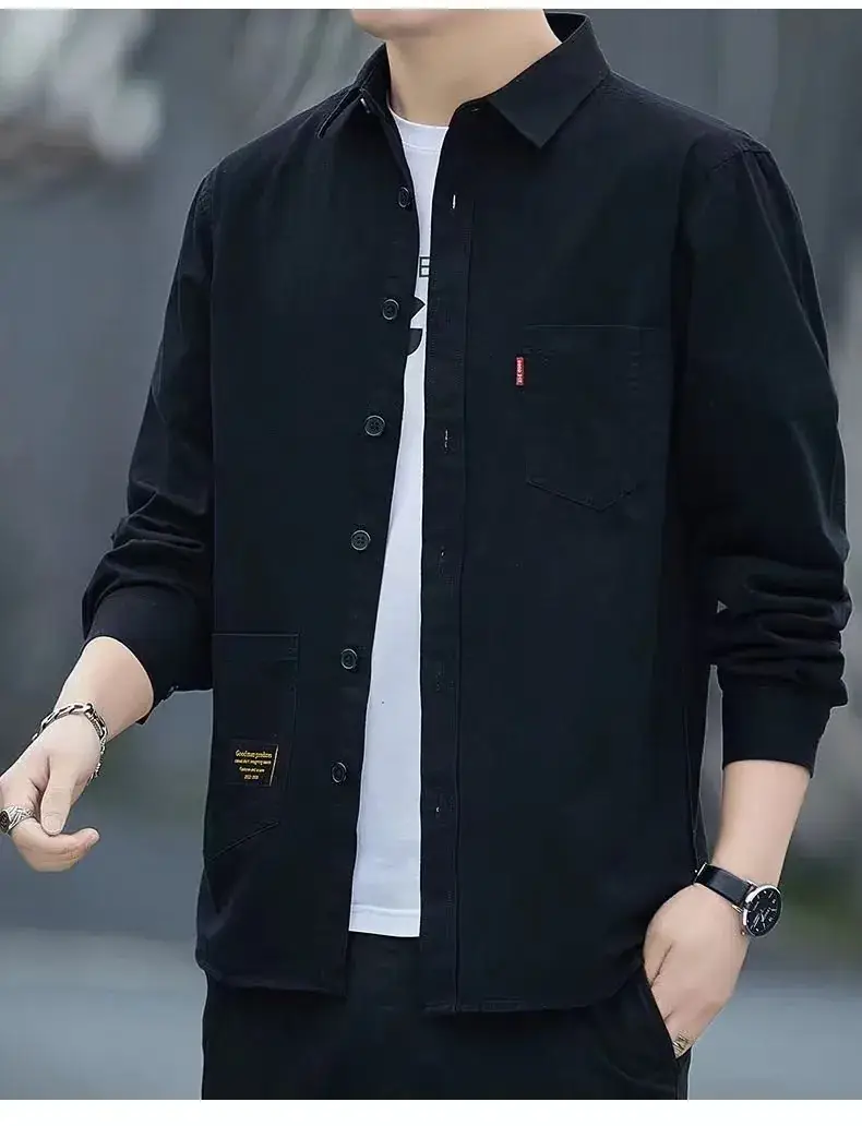 Men Grey Seven-Sleeve Casual Shirt Seven-Piece - Image 4