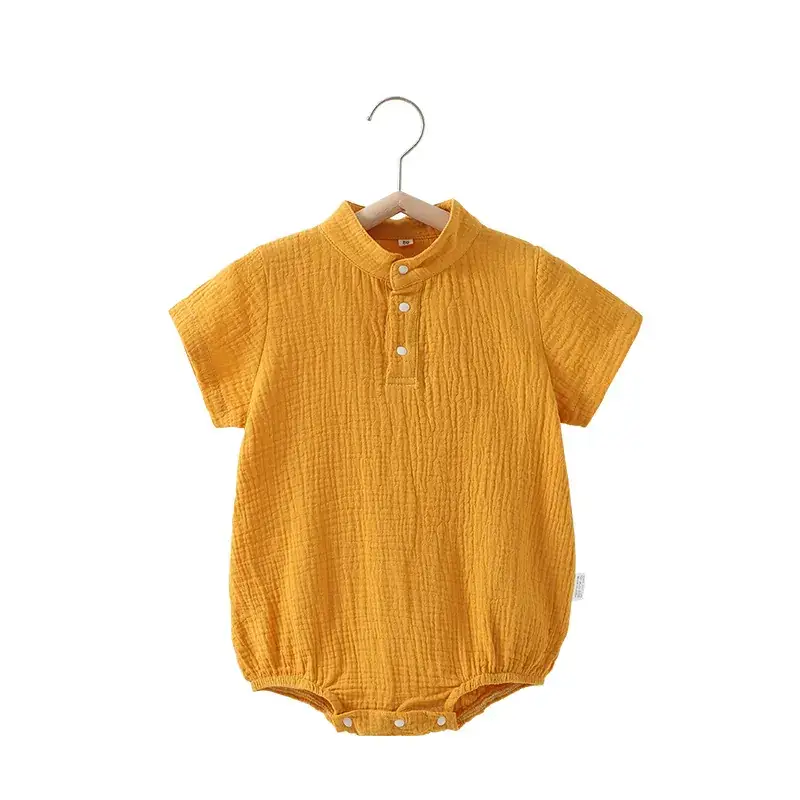 Baby's Yellow Cotton Gauze One-Piece Covering Set - Image 14