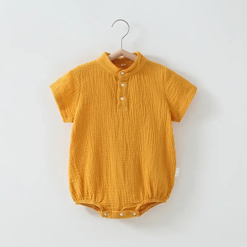 Baby's Yellow Cotton Gauze One-Piece Covering Set - Image 3