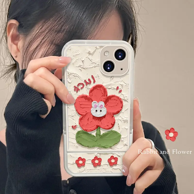 Cute 15 Rabbit Flower iPhone13 Promax Phone Case - Image 3