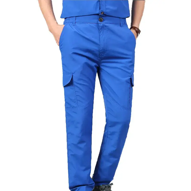 Men's Olive Green Thin Work Pants Short Sleeve - Image 7