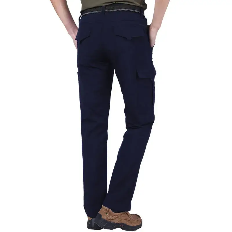 Men's Olive Green Thin Work Pants Short Sleeve - Image 8