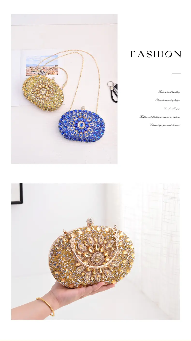 European and American Popular Models of Full-Diamond Evening Bags, Party Bags for Socialites, Luxury Wedding Bags, Cross-Border Supply Clutch Bags — feature 21